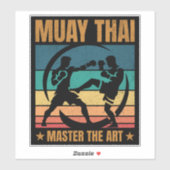 Sticker Muay Thai Master The Art Boxer Boxer Praticien (Feuille)