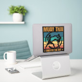Sticker Muay Thai Master The Art Boxer Boxer Praticien (Ordinateur portable sur le bureau)