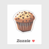 Sticker Muffin aux pépites de chocolat (Feuille)