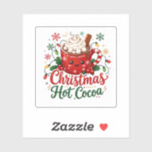 Sticker Mug de Chocolat Chaud de Noël Mignon (Feuille)