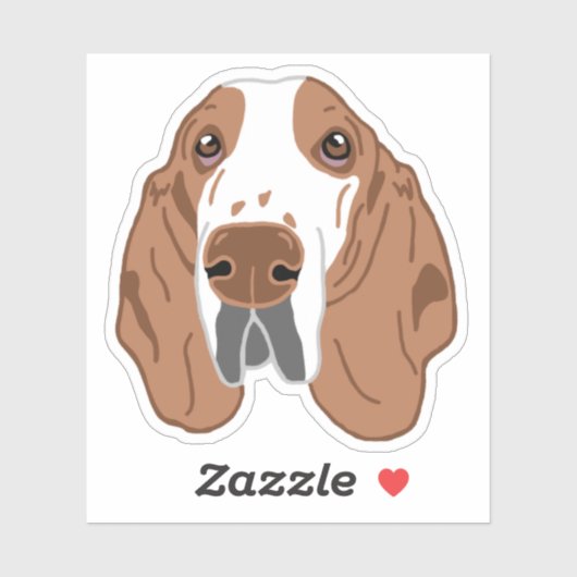 Sticker Mug pour maman de Basset Hound (Feuille)