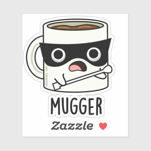 Sticker Mugger Funny Mug Puns (Feuille)