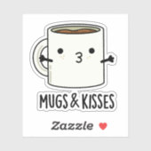 Sticker Mugs Et Baisers Drôle Mug Pun (Feuille)