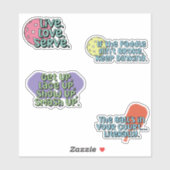 Sticker multicolore Lecteur de Pickleball (Feuille)