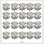Sticker multiple Bouquet Rose blanc (Feuille)