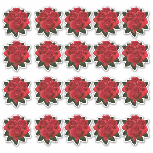 Sticker multiple Bouquet Rose rouge (Devant)