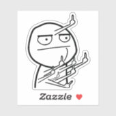 Sticker Multiple Middle Fingers Rage Face Meme Mug (Feuille)