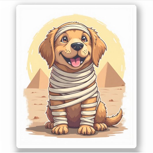Sticker Mummy Golden Retriever (Devant)