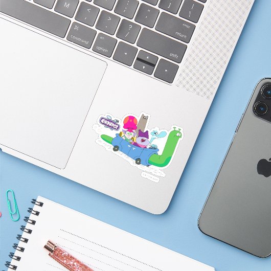 Sticker Mung, Chowder, Shnitzel & Truffes en voilier (Ordinateur portable avec iPhone)