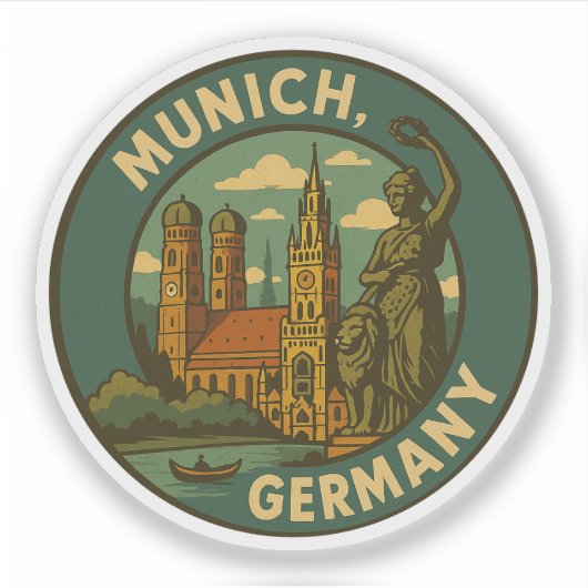 Sticker Munich Allemagne Ville Art (Devant)