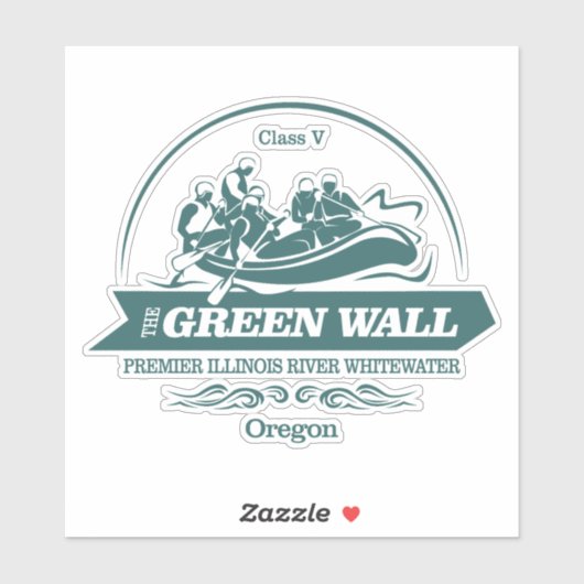 Sticker Mur verte (rafting 2) (Feuille)