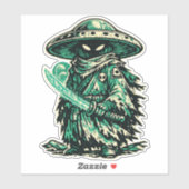 Sticker Mushroom Alien Ronin — Vagabond de l'Espace Rétro (Feuille)