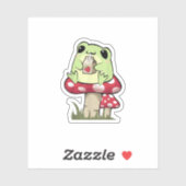Sticker Mushroom Frog Goblincore Mycology Creative Style (Feuille)