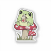 Sticker Mushroom Frog Goblincore Mycology Creative Style (Devant)