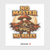 Sticker Mushroom Ronin – PAS DE MAÎTRE, PAS DE RÈGLES (Feuille)