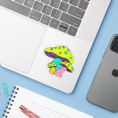Sticker Mushroom tous les jours (Ordinateur portable avec iPhone)