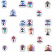 Sticker mushrooms neon (Devant)
