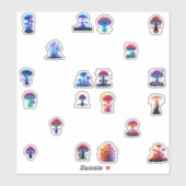 Sticker mushrooms neon (Feuille)