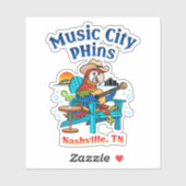 Sticker Music City Phins 4x4 (Feuille)