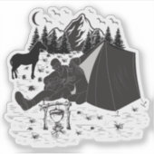 Sticker Music couple camping For celebrating valentine (Devant)