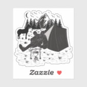 Sticker Music couple camping For celebrating valentine (Feuille)