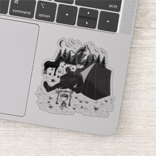 Sticker Music couple camping For celebrating valentine