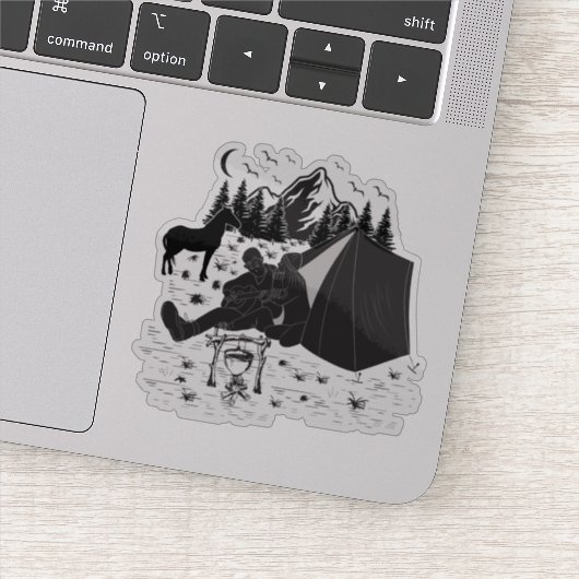 Sticker Music couple camping For celebrating valentine (Détail)