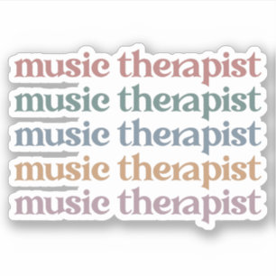 Sticker Music Therapist Retro Music Therapy Cadeaux