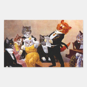Sticker Musical Soiree Zingend Kattenconcert