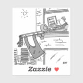 Sticker Musicien Drôle Joueur Trombone (Feuille)