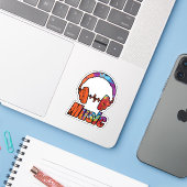 Sticker Musique (Ordinateur portable avec iPhone)