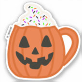 Sticker Musique à visage Citrouille orange (Recto)