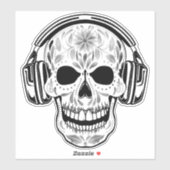 Sticker Musique casque (Feuille)