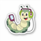 Sticker Musique casque Caterpillar (Devant)