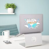 Sticker Musique de la Paix Libre (Ordinateur portable sur le bureau)
