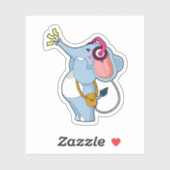 Sticker Musique d'écouteur éléphant (Feuille)