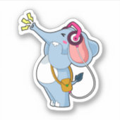 Sticker Musique d'écouteur éléphant (Devant)