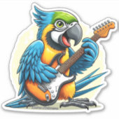 Sticker Musique du rock perroquet (Devant)