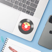 Sticker Musique earworm 45 disque vinyle simple personnali (Ordinateur portable avec iPhone)