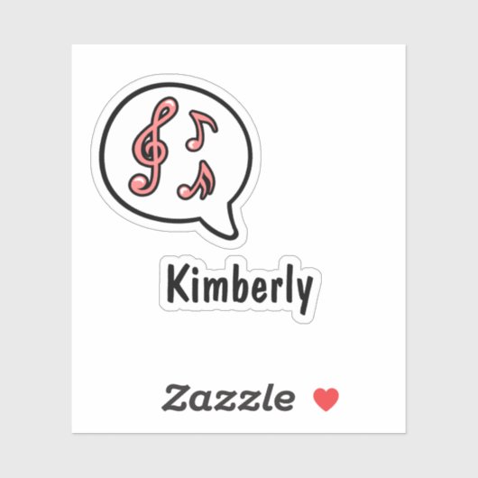 Sticker Musique Notes musicales Discours Bubble Comic Pers (Feuille)