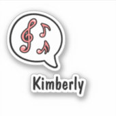 Sticker Musique Notes musicales Discours Bubble Comic Pers (Devant)