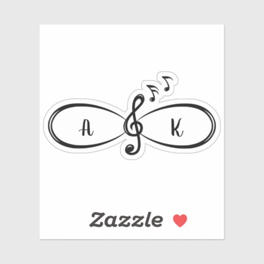 Sticker Musique Notes musicales Love Infinity Symbole Pers (Feuille)