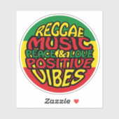 Sticker Musique reggae avec des paroles positives (Feuille)
