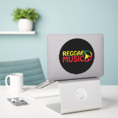 Sticker Musique reggae - model2b-circle-black (Ordinateur portable sur le bureau)