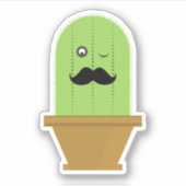 Sticker Mustache Cactus (Devant)