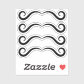 Sticker Mustache de curling classique Petit homme (Feuille)