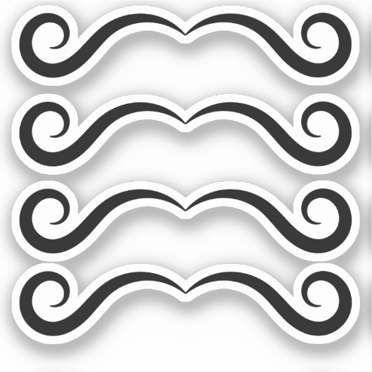 Sticker Mustache de curling classique Petit homme (Recto)