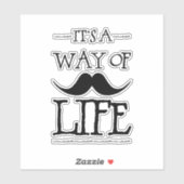 Sticker Mustache Way of Life (Feuille)