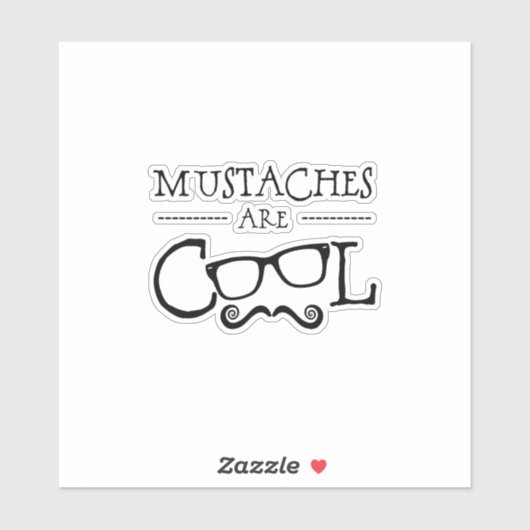 Sticker Mustaches Cool Glasses (Feuille)