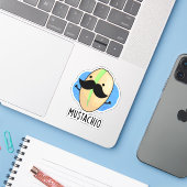 Sticker Mustachio Funny Pistachio Mustache Pun (Ordinateur portable avec iPhone)